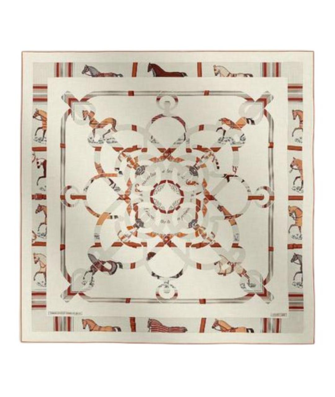 HERMES Бежевый кашемировый шарф, фото 1