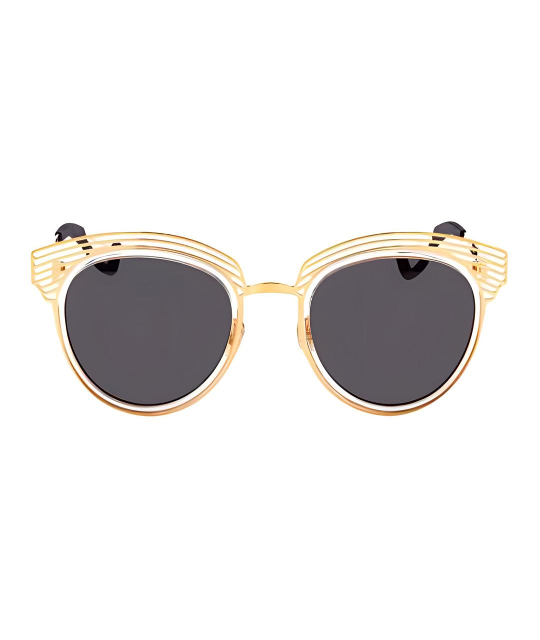 CHRISTIAN DIOR Золотые металлические солнцезащитные очки, фото 2
