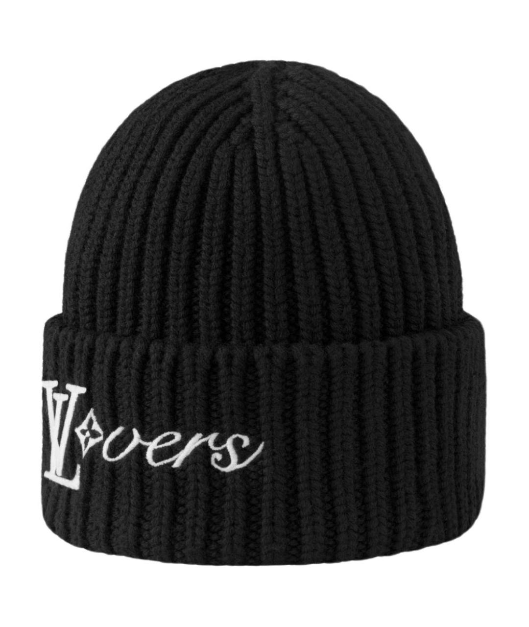 LOUIS VUITTON Черная шерстяная шапка, фото 3