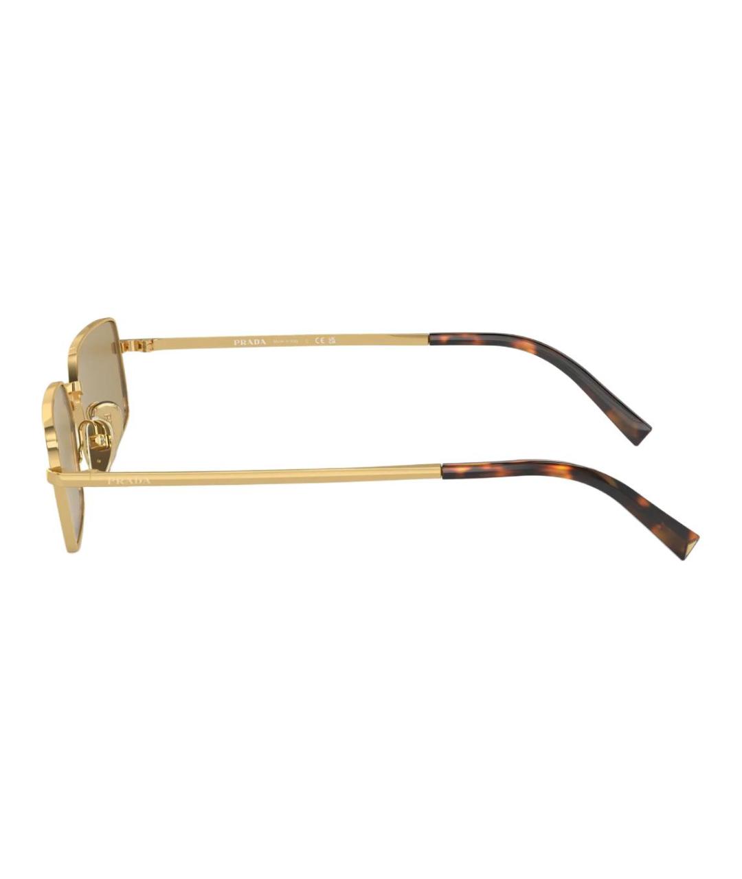 PRADA Золотые металлические солнцезащитные очки, фото 3