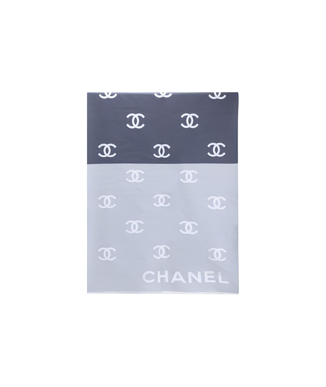 CHANEL Черный шерстяной шарф, фото 3