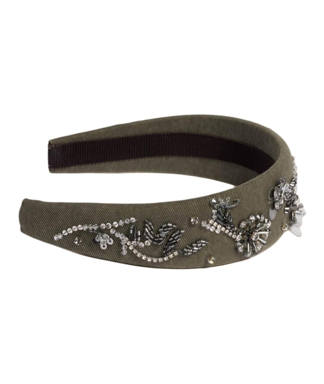 MIU MIU Хаки ободок, фото 3