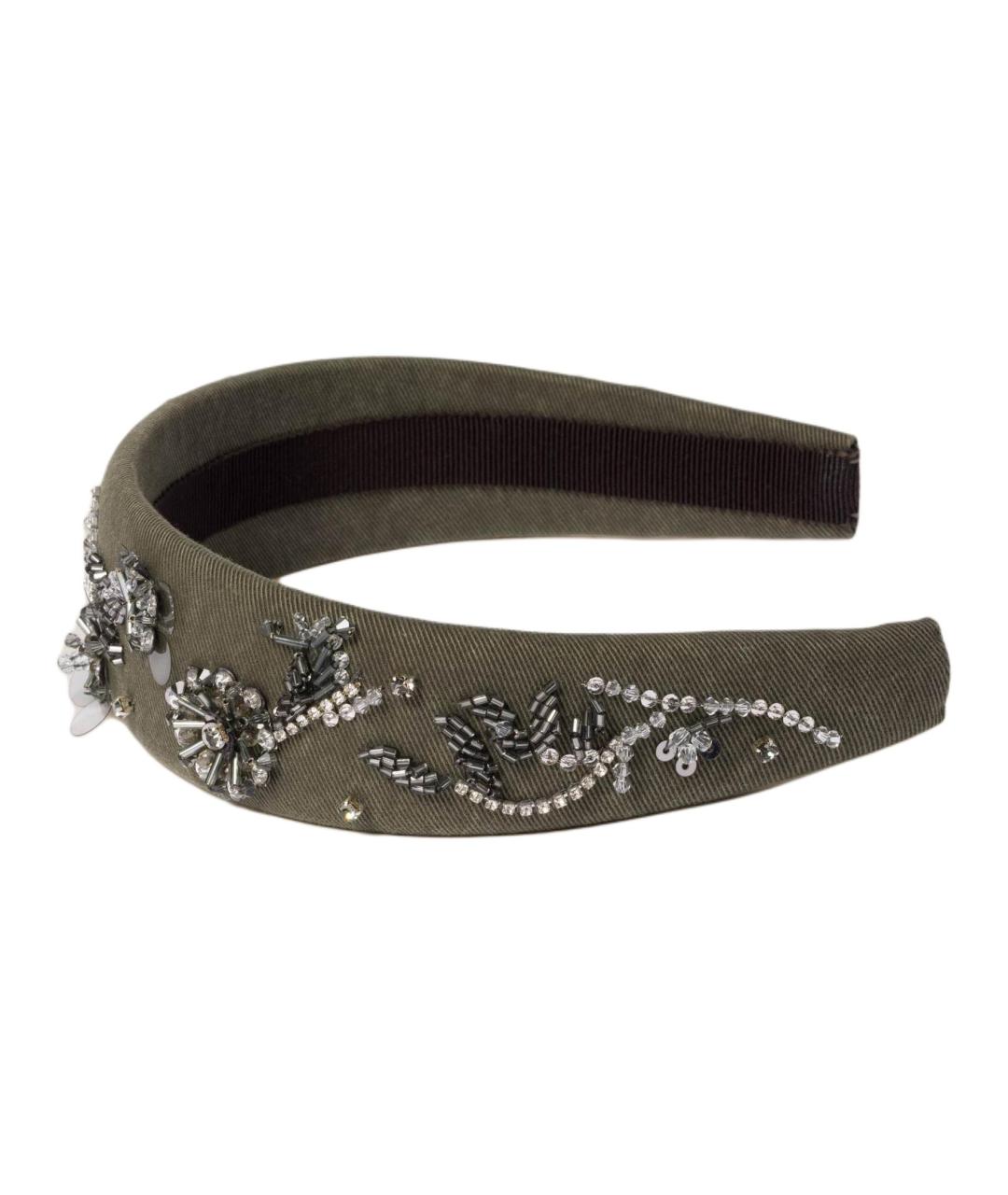 MIU MIU Хаки ободок, фото 2