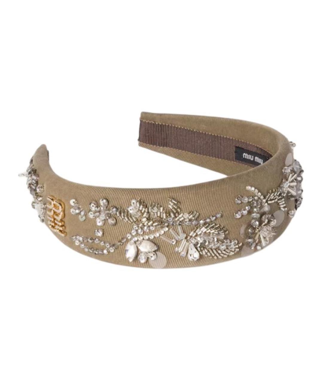 MIU MIU Бежевый ободок, фото 1