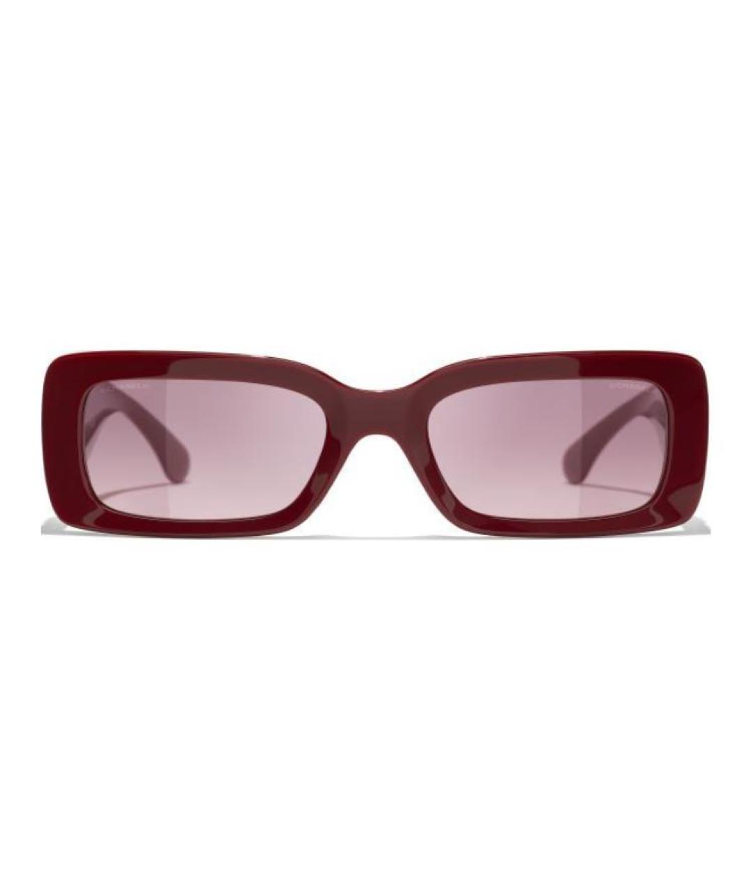 CHANEL Бордовые пластиковые солнцезащитные очки, фото 1