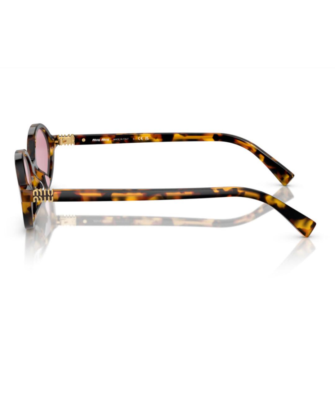 MIU MIU Коричневые пластиковые солнцезащитные очки, фото 2
