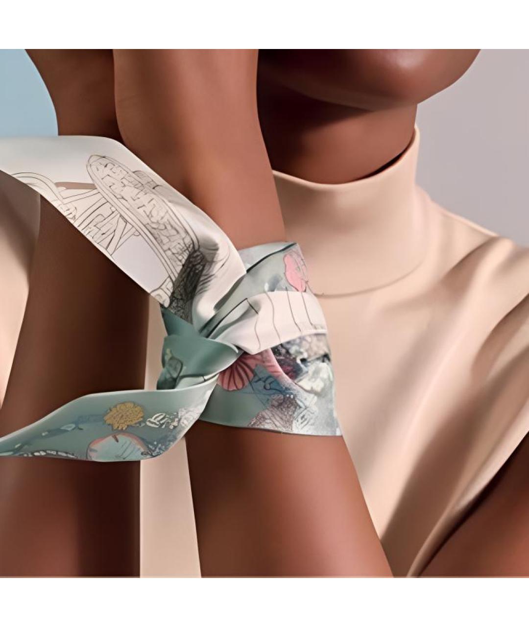 HERMES Мульти шелковый шарф, фото 3