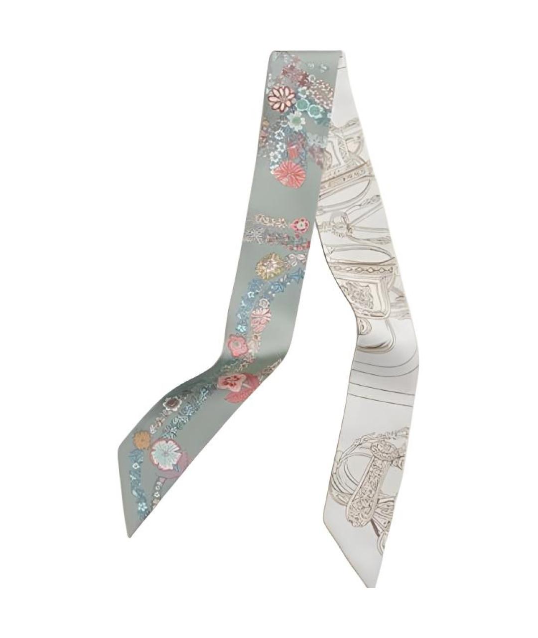 HERMES Мульти шелковый шарф, фото 1