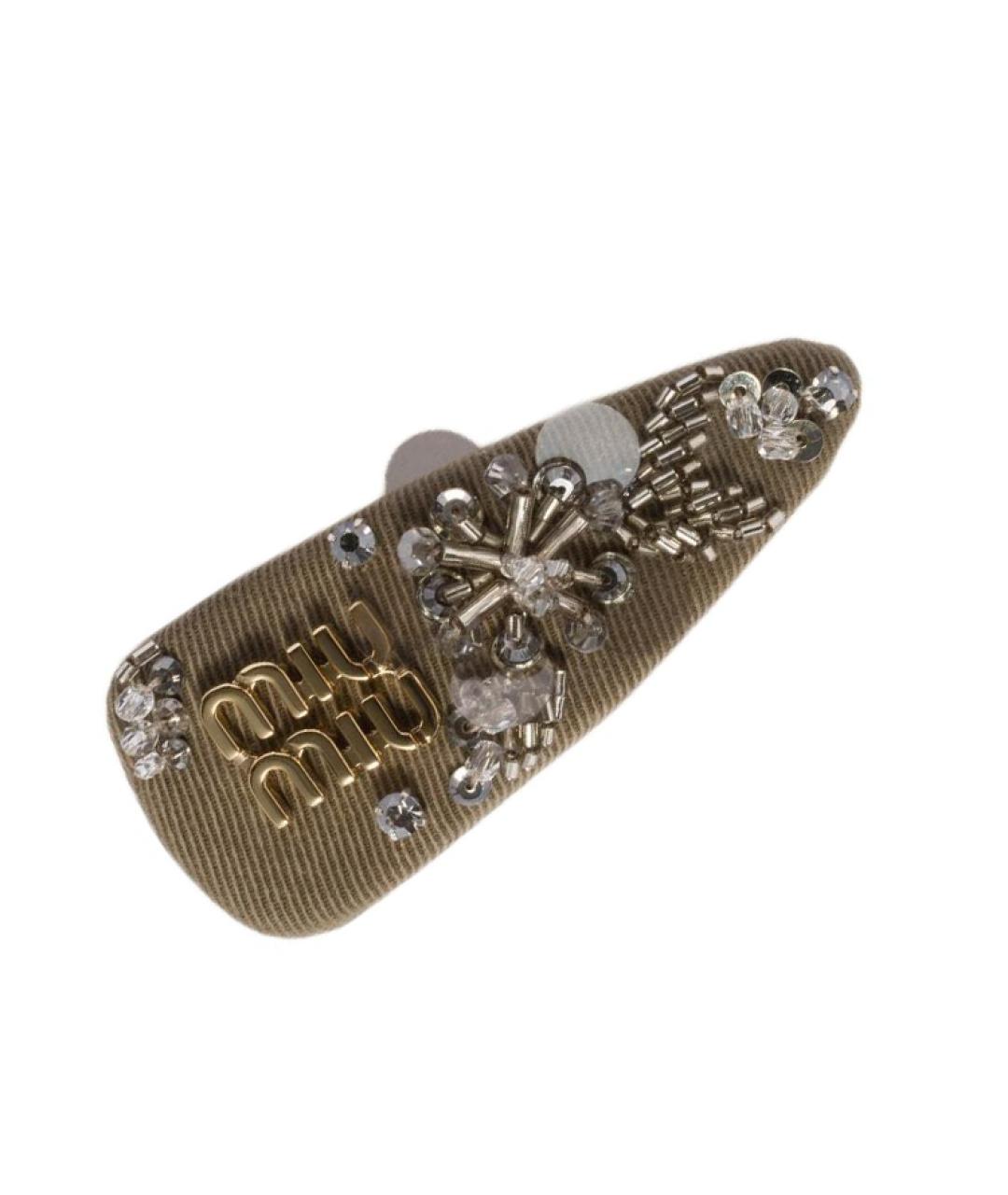 MIU MIU Коричневая заколка, фото 3