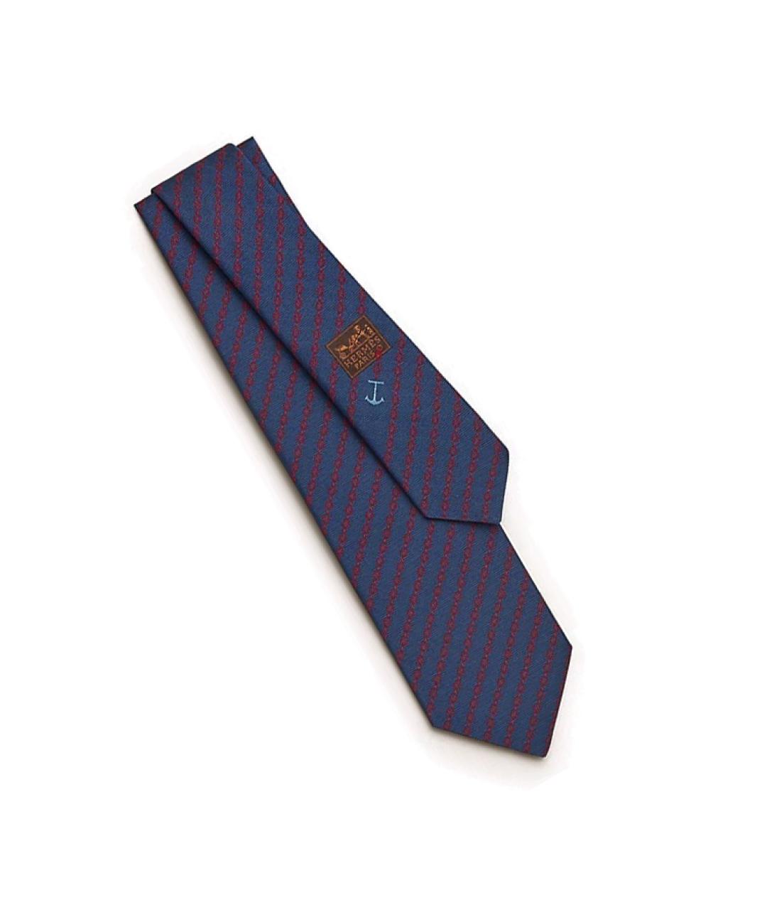 HERMES Синий шелковый галстук, фото 3