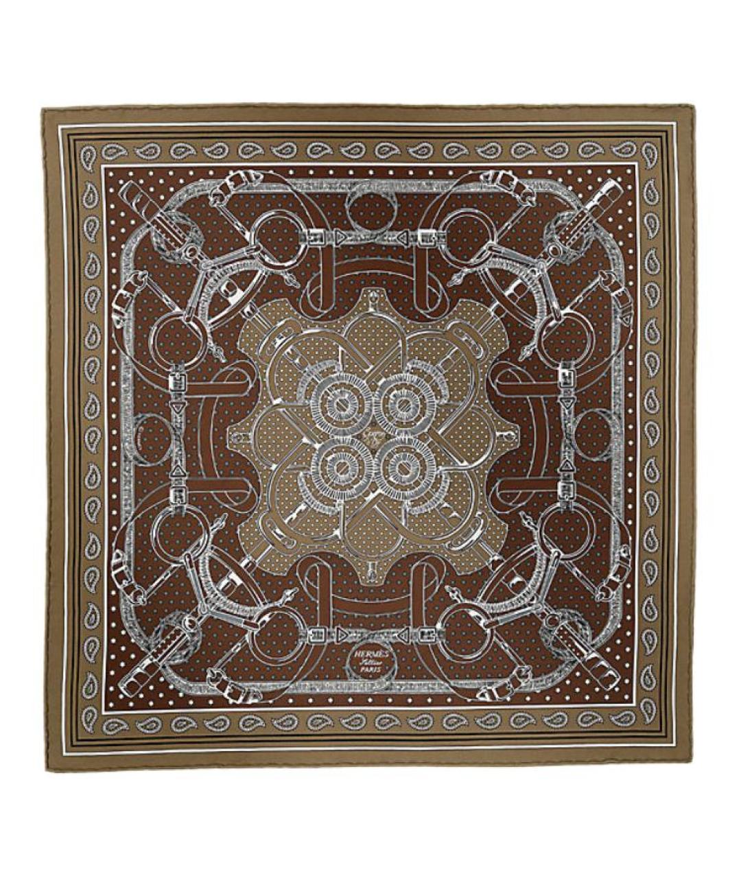 HERMES Мульти шелковый шарф, фото 1
