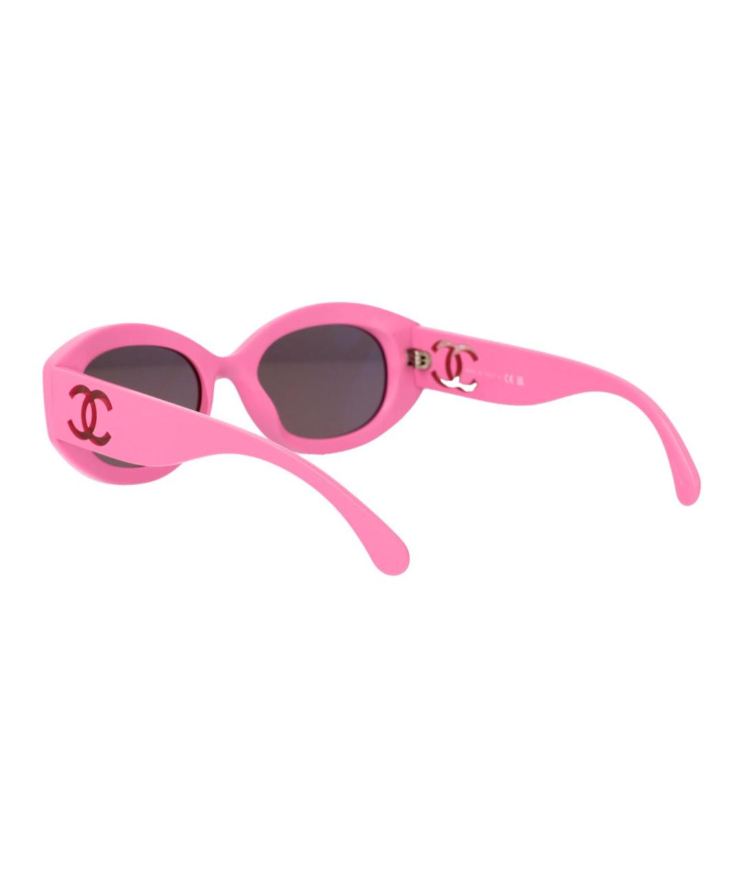 CHANEL Розовые пластиковые солнцезащитные очки, фото 3