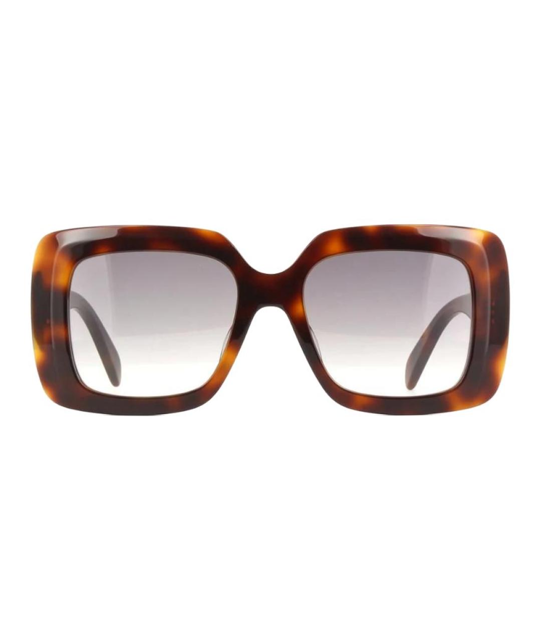 CELINE Коричневые пластиковые солнцезащитные очки, фото 2