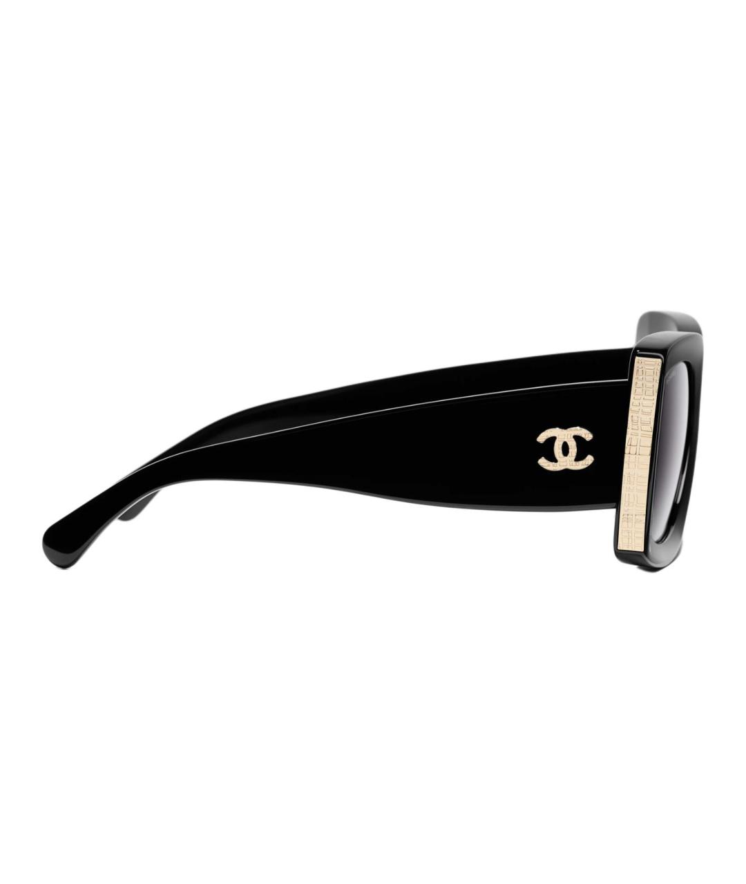 CHANEL Черные пластиковые солнцезащитные очки, фото 3