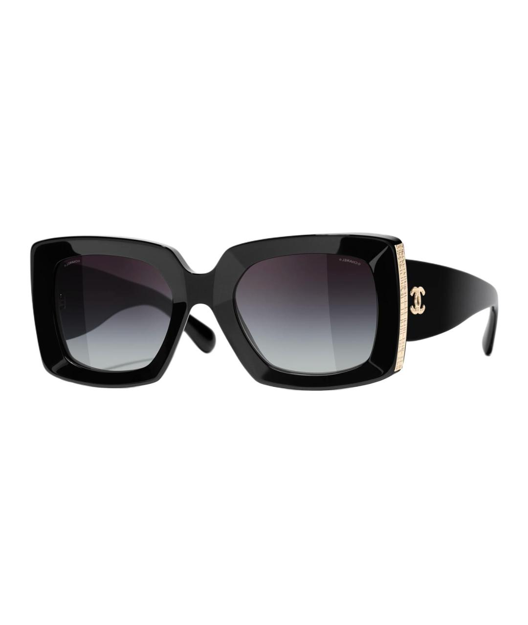 CHANEL Черные пластиковые солнцезащитные очки, фото 1