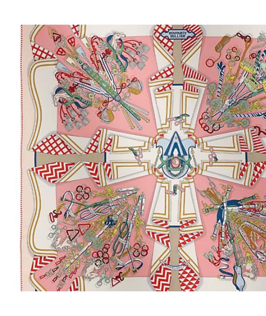 HERMES Мульти шелковый шарф, фото 2