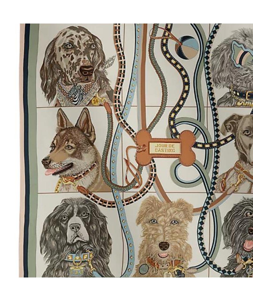 HERMES Мульти шелковый шарф, фото 2