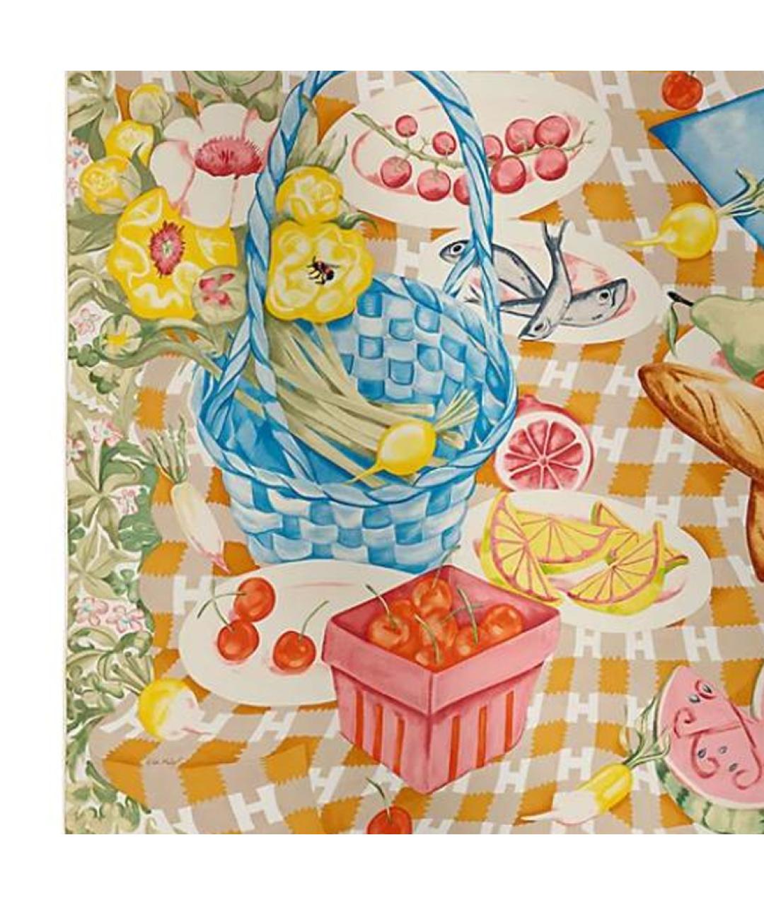 HERMES Мульти шелковый шарф, фото 2