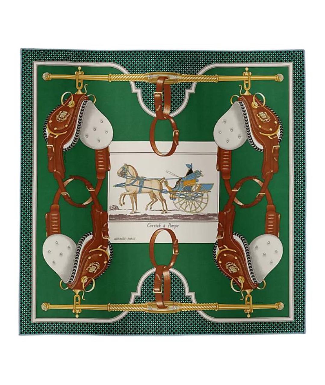 HERMES Мульти шелковый шарф, фото 1