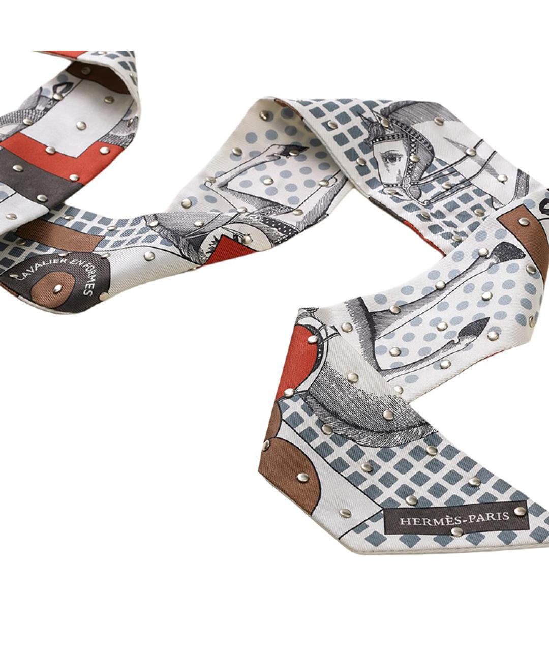 HERMES Мульти шелковый шарф, фото 2