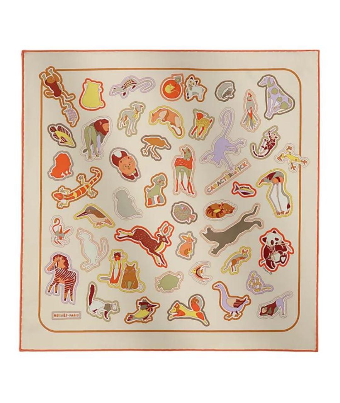 HERMES Мульти шелковый шарф, фото 1