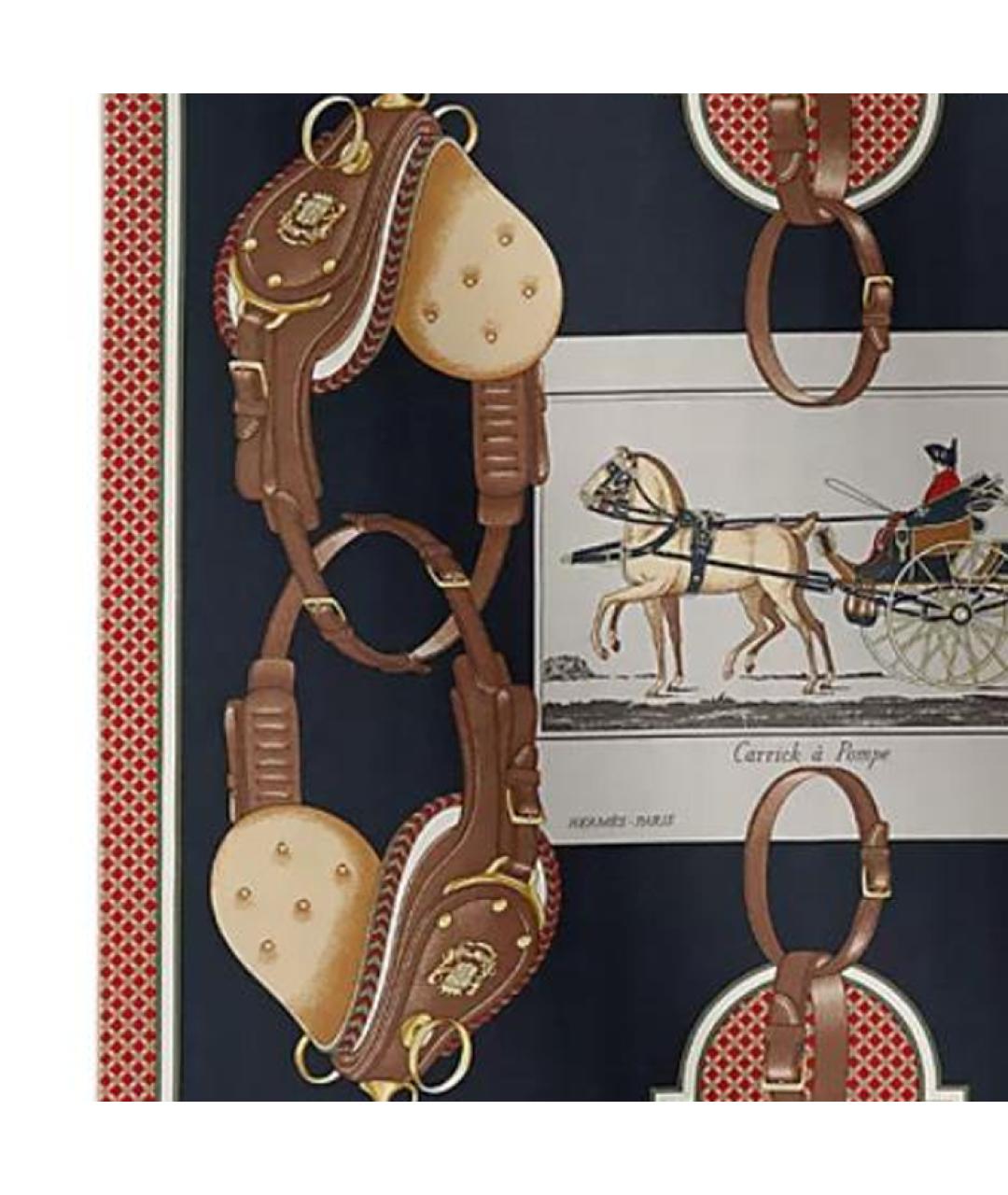 HERMES Мульти шелковый шарф, фото 2