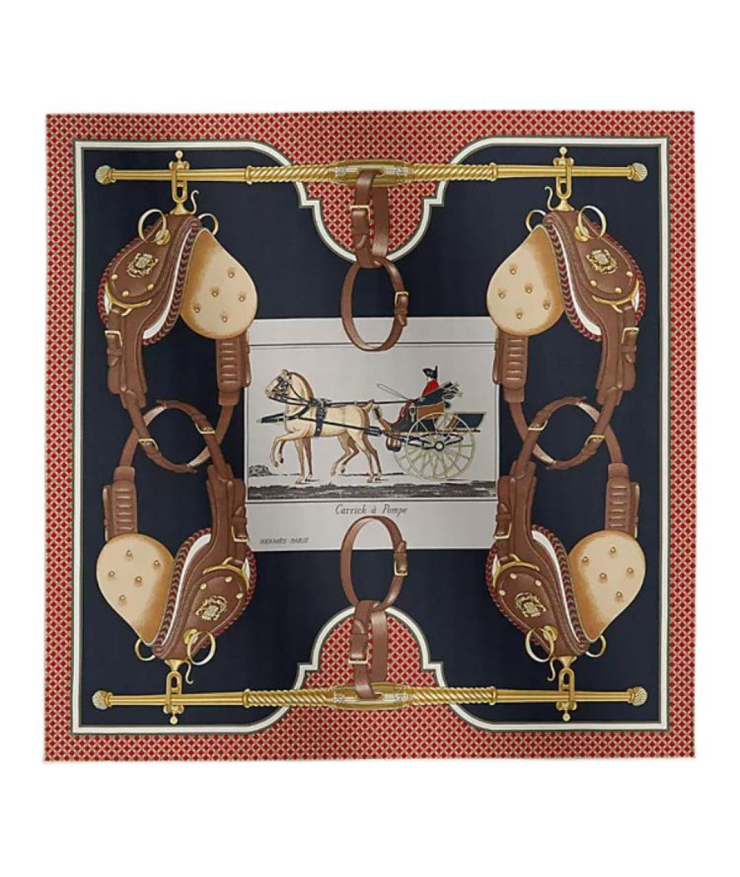 HERMES Мульти шелковый шарф, фото 1