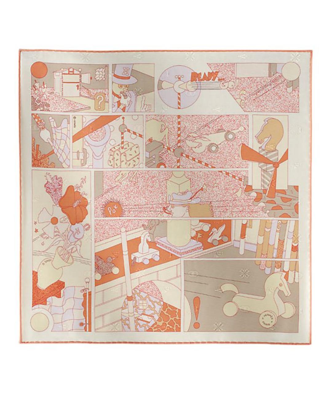 HERMES Мульти шелковый шарф, фото 1