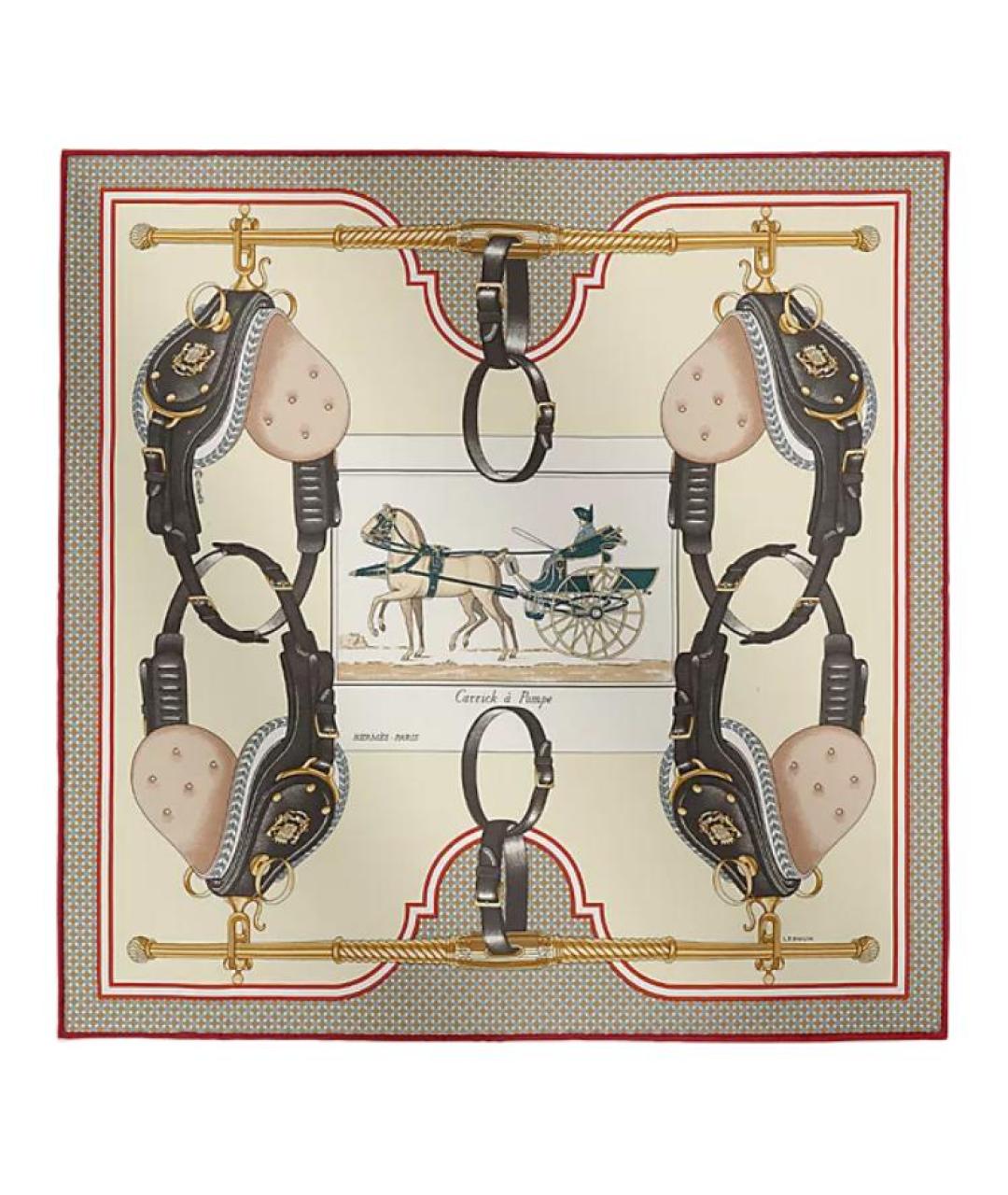 HERMES Мульти шелковый шарф, фото 1