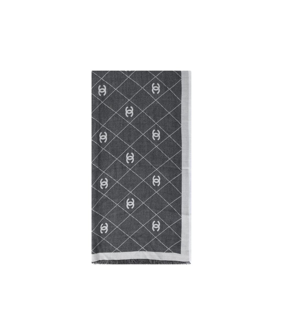 CHANEL Серый шарф, фото 3