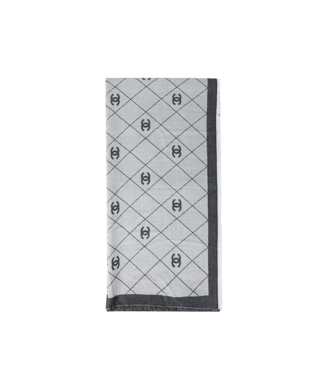 CHANEL Серый шарф, фото 2