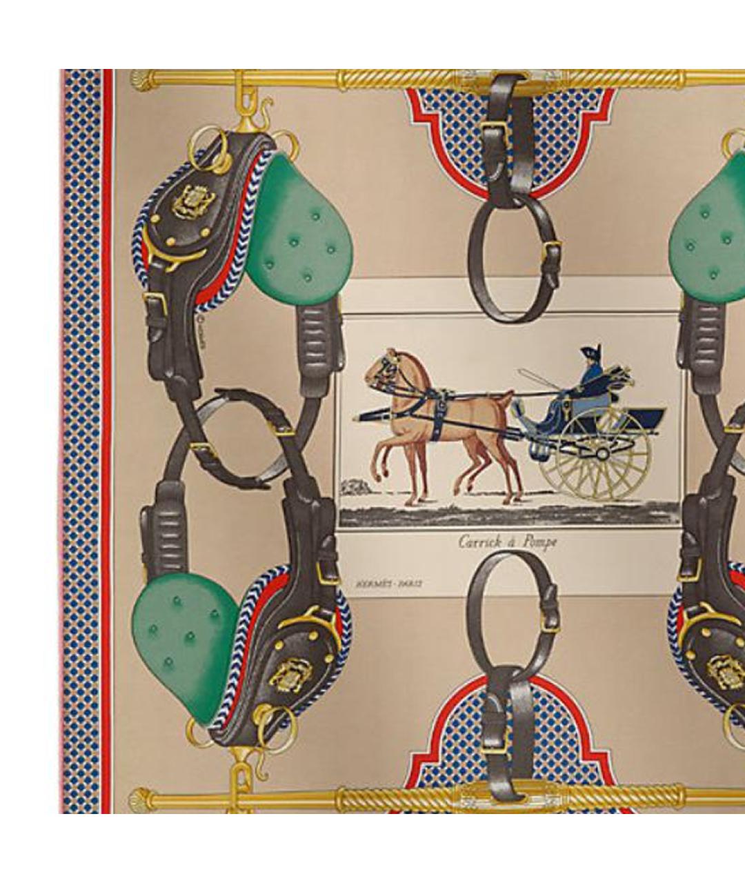 HERMES Мульти шелковый шарф, фото 2