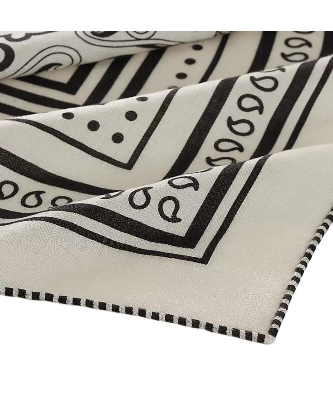 HERMES Белый кашемировый шарф, фото 2