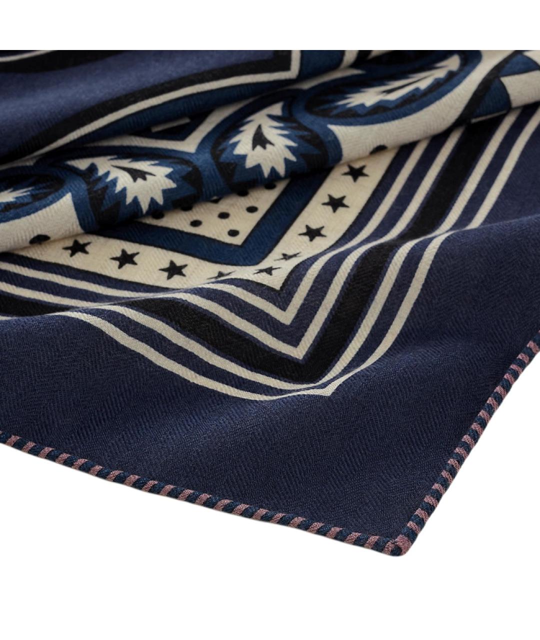 HERMES Темно-синий кашемировый шарф, фото 2