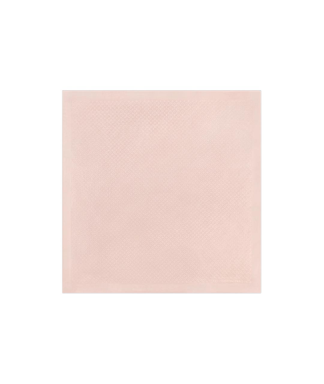 LOUIS VUITTON Розовый шелковый шарф, фото 3