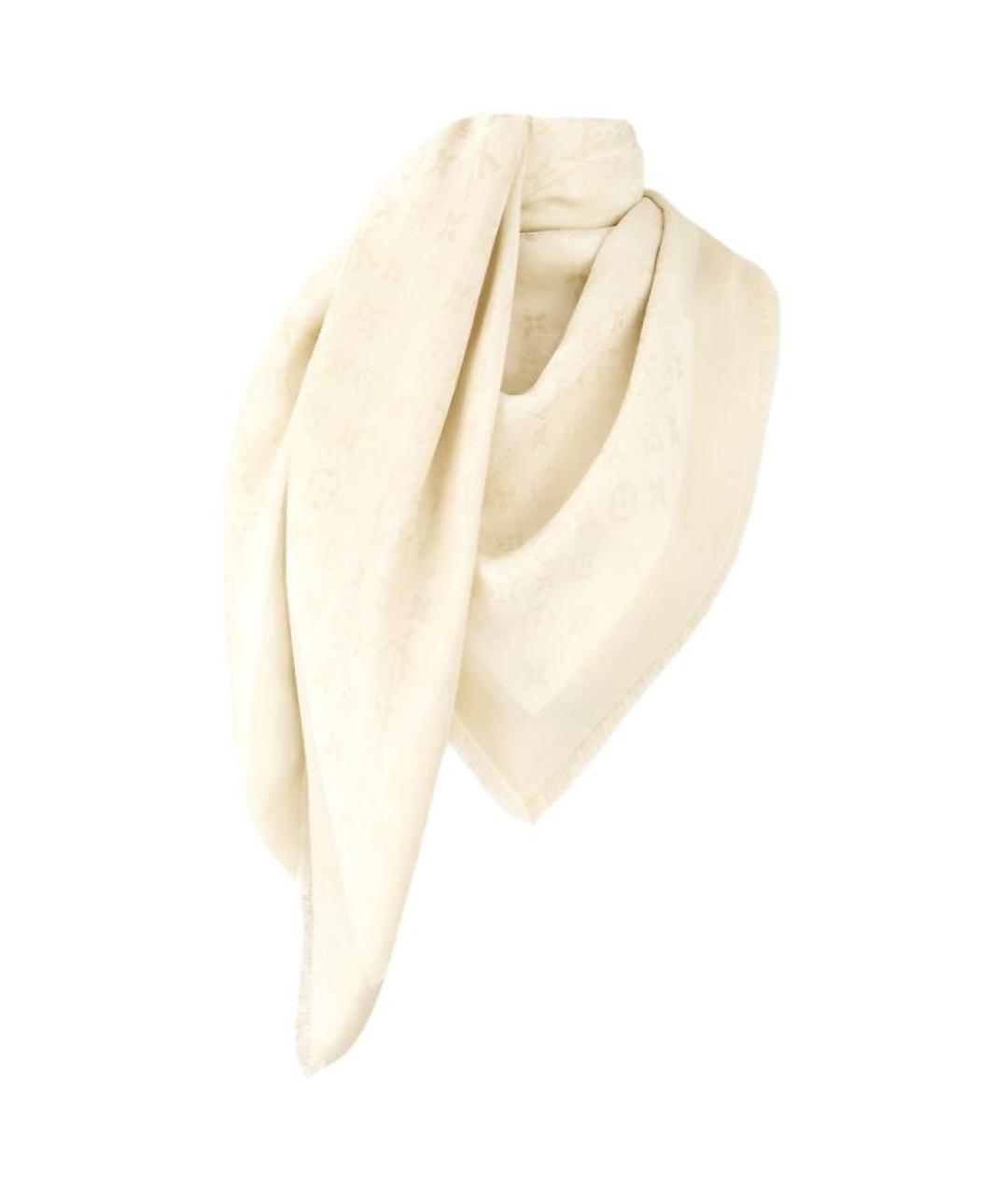 LOUIS VUITTON Белый шарф, фото 2