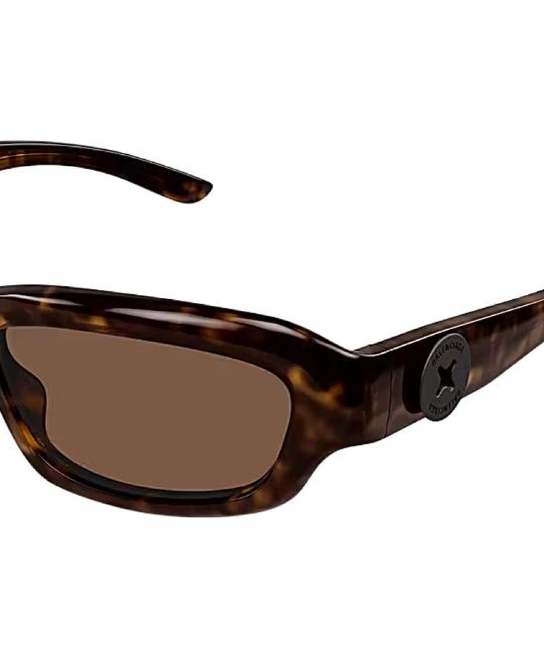 BALENCIAGA Коричневые пластиковые солнцезащитные очки, фото 2