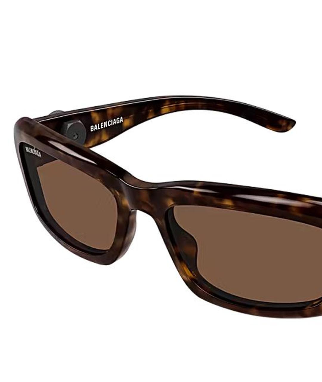 BALENCIAGA Коричневые пластиковые солнцезащитные очки, фото 3