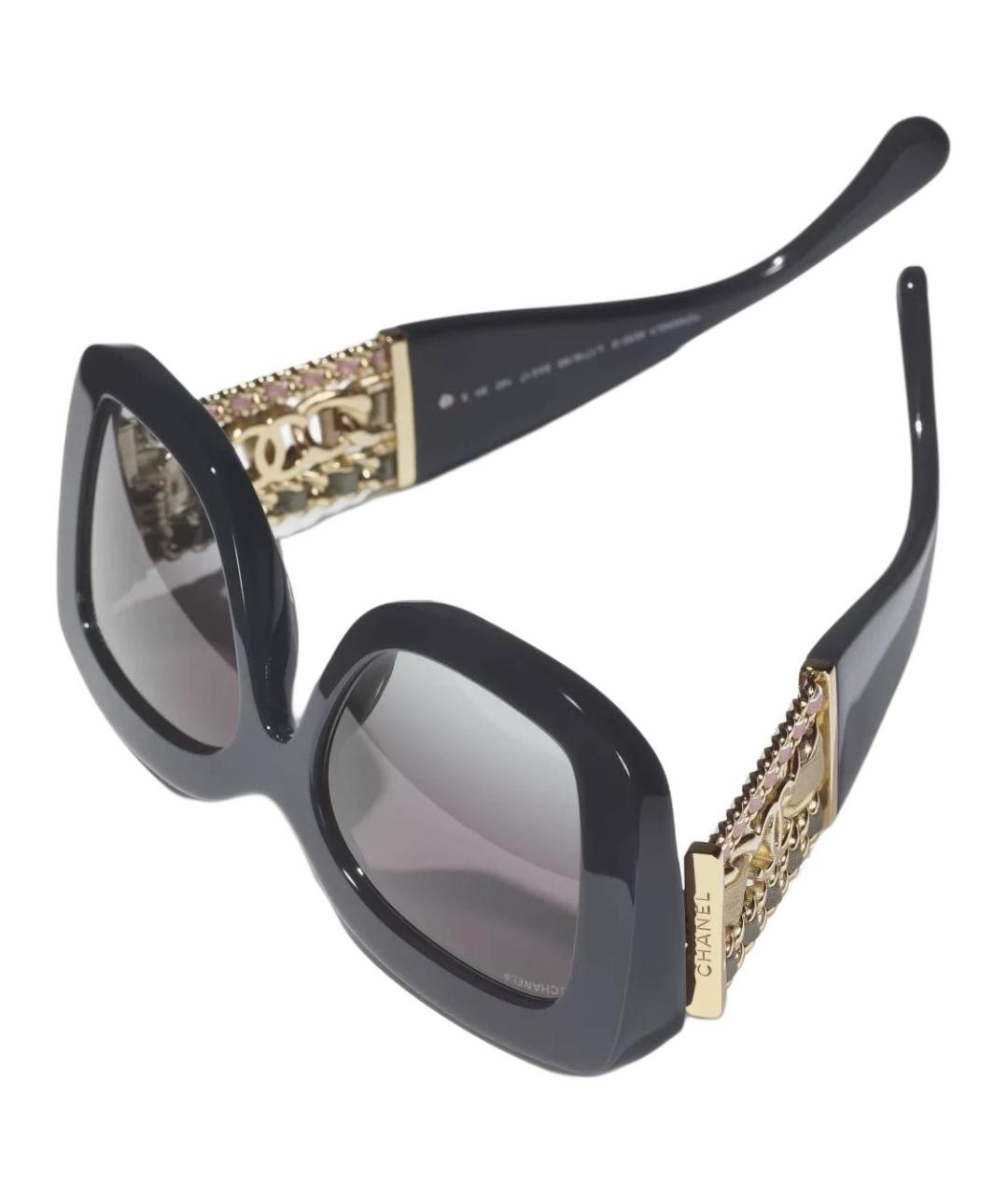 CHANEL Черные пластиковые солнцезащитные очки, фото 3
