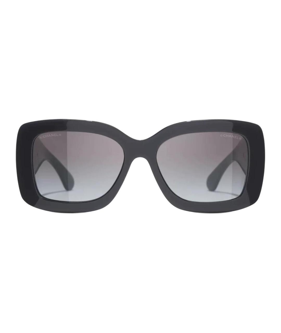 CHANEL Черные пластиковые солнцезащитные очки, фото 1