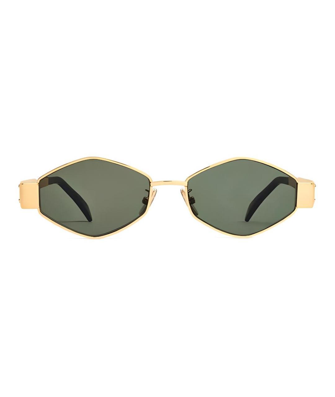 CELINE Золотые металлические солнцезащитные очки, фото 2