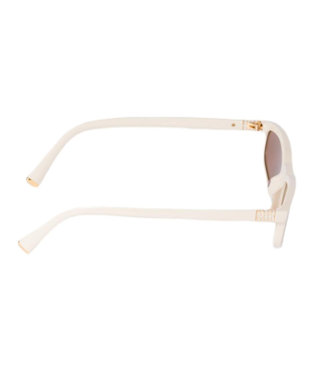 MIU MIU Бежевые пластиковые солнцезащитные очки, фото 3