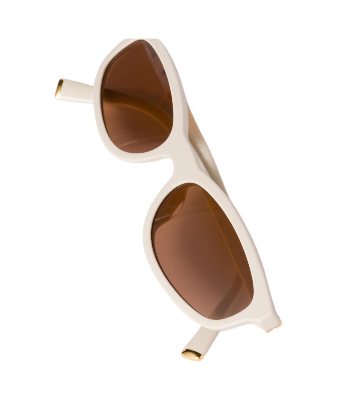 MIU MIU Бежевые пластиковые солнцезащитные очки, фото 4