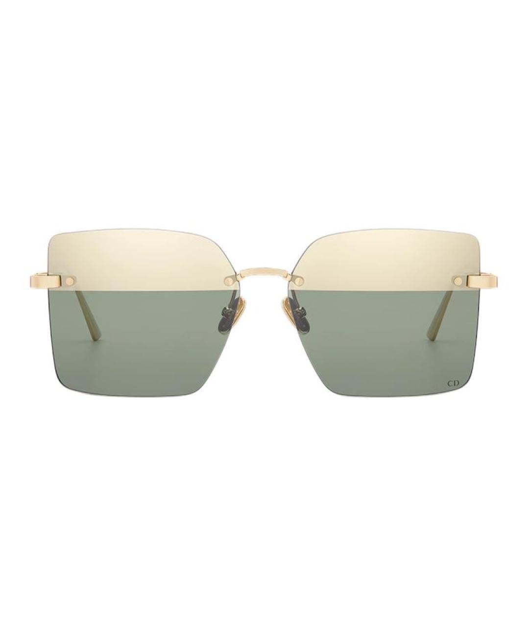 CHRISTIAN DIOR Золотые металлические солнцезащитные очки, фото 2