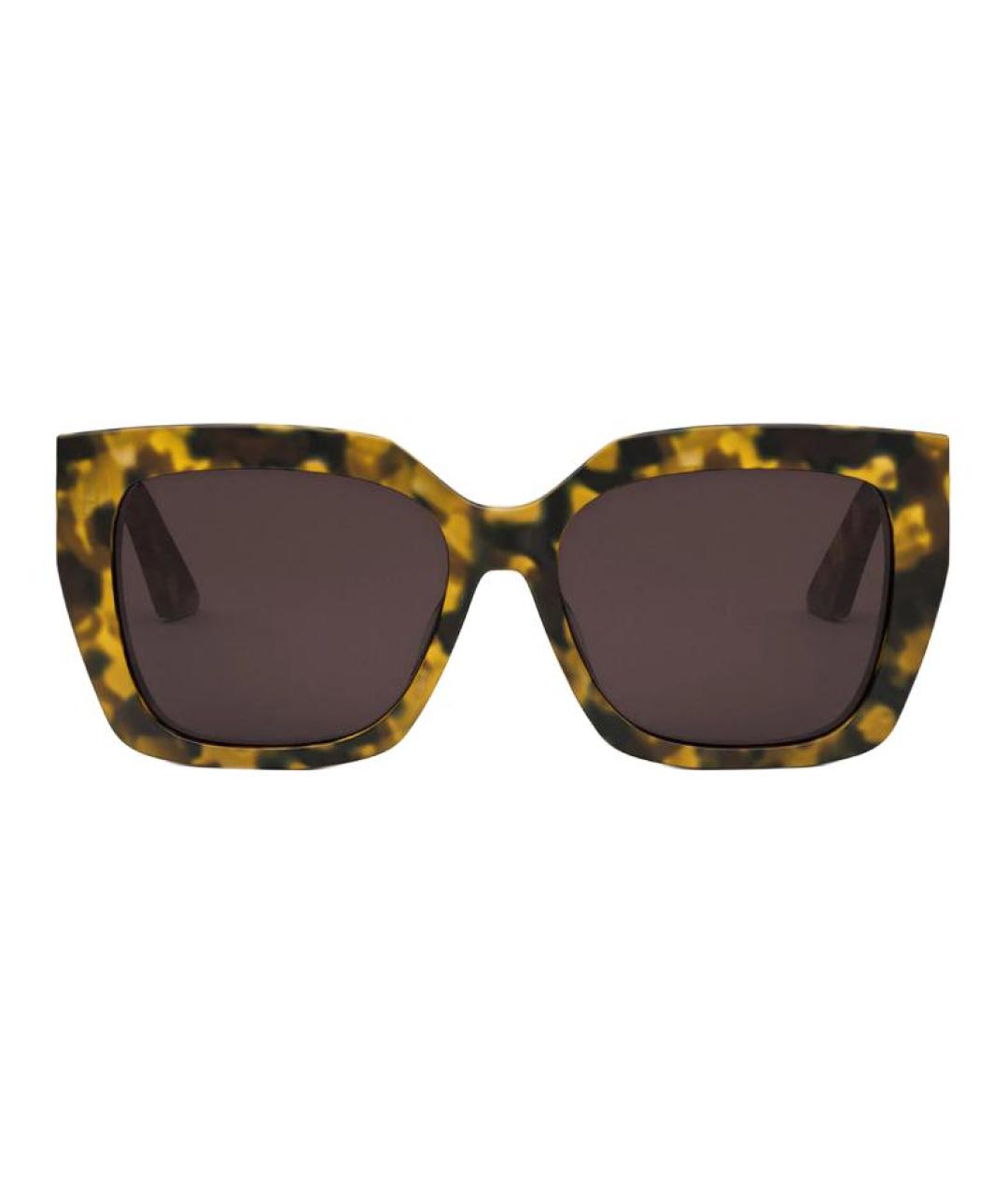 CHRISTIAN DIOR Коричневые пластиковые солнцезащитные очки, фото 1