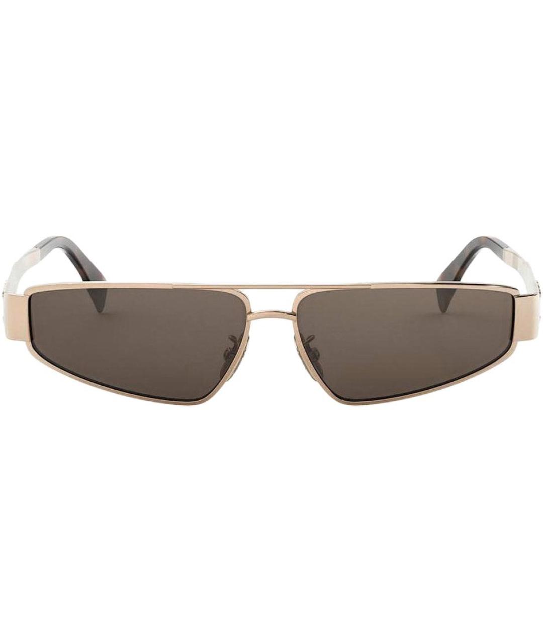 CELINE Золотые металлические солнцезащитные очки, фото 2