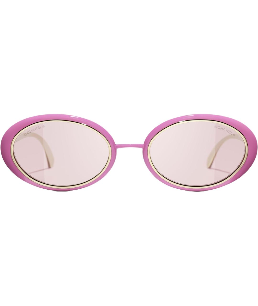 CHANEL Розовые металлические солнцезащитные очки, фото 1