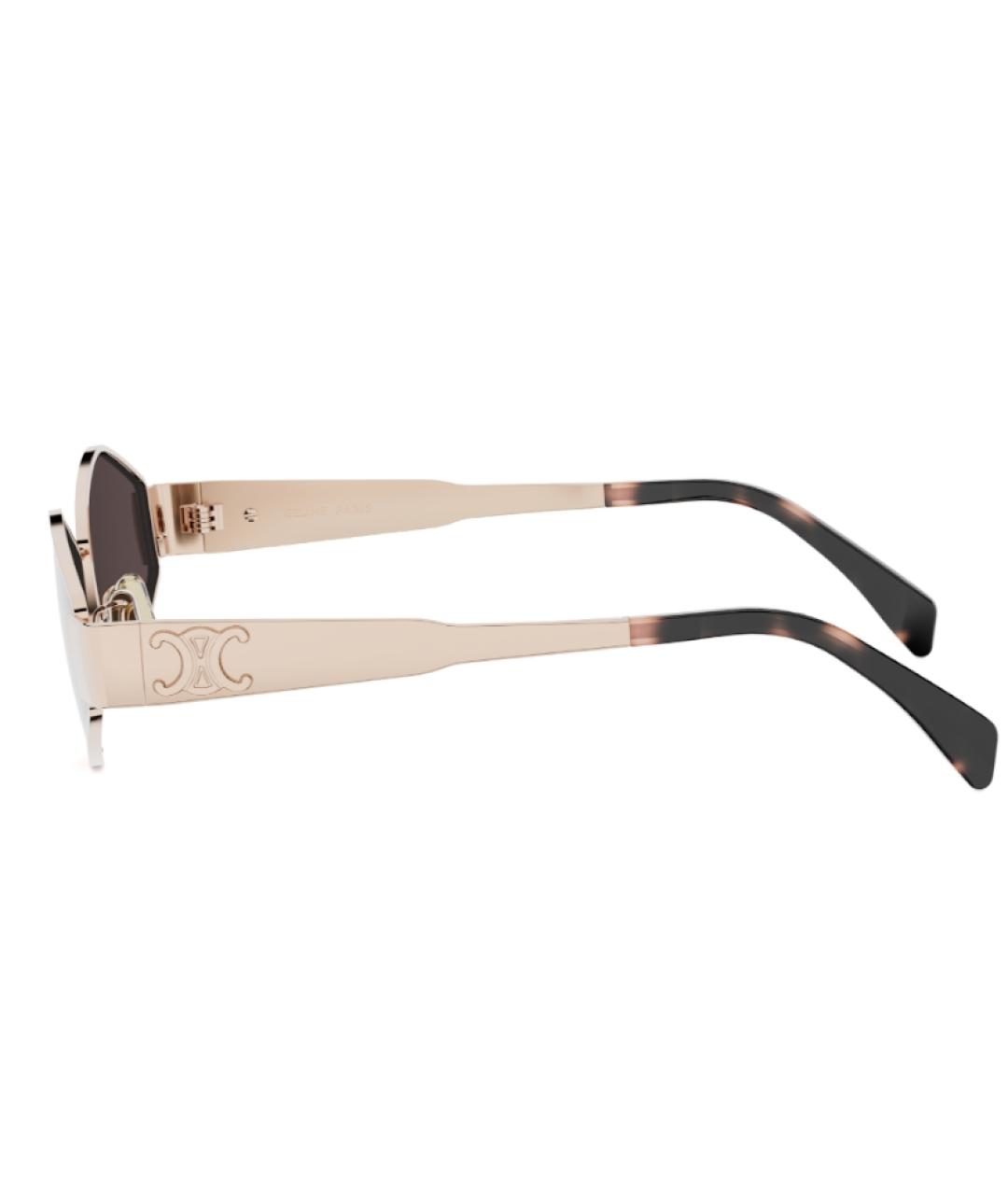 CELINE Золотые металлические солнцезащитные очки, фото 2