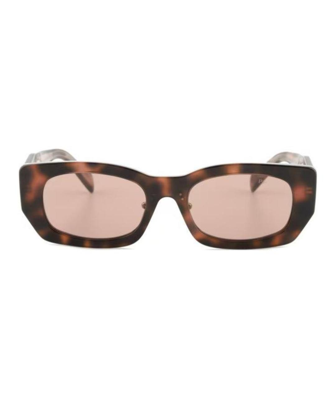 PRADA Коричневые пластиковые солнцезащитные очки, фото 2