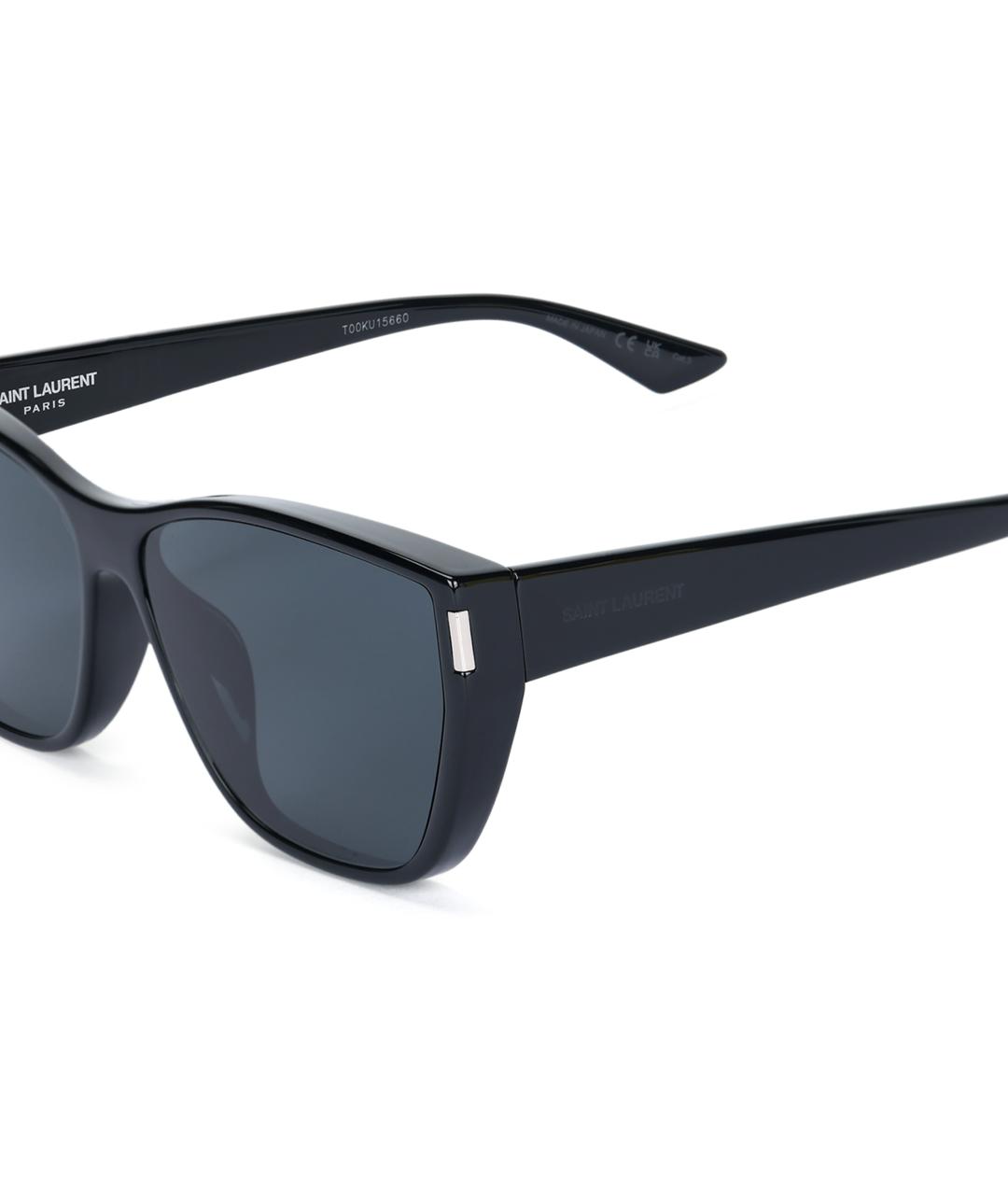 SAINT LAURENT Черные пластиковые солнцезащитные очки, фото 4